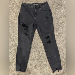 Maurices Black Distressed Skinny Jeans